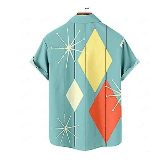 Shirt Size 2Xl Men Hawaiian 50’s Style Button Down Bowling Shirt - Picture 2 of 4